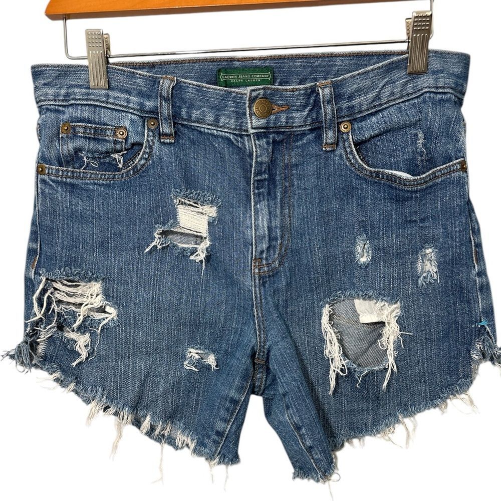 Lauren Jeans Co Ralph Lauren denim Cutoff Jean Shorts Sz 6 Festival Staple